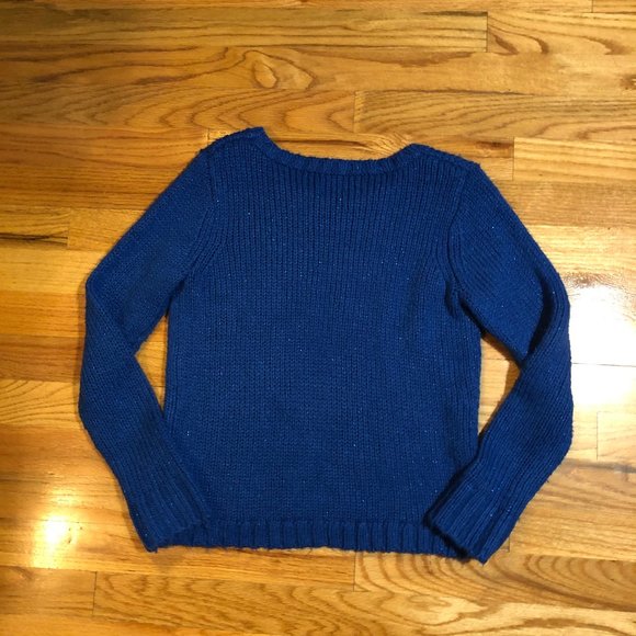 GIRLS JUSTICE METALLIC BLUE PINK COOL SWEATER 12 * - Picture 5 of 8